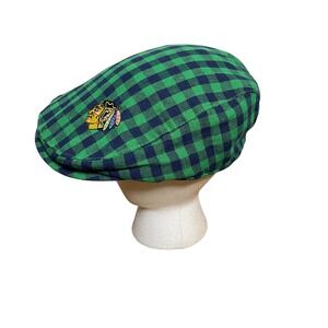 Kick 10 Chicago Blackhawks Sports Hat Cap Green Blue Plaid Newsies Page Boy‎